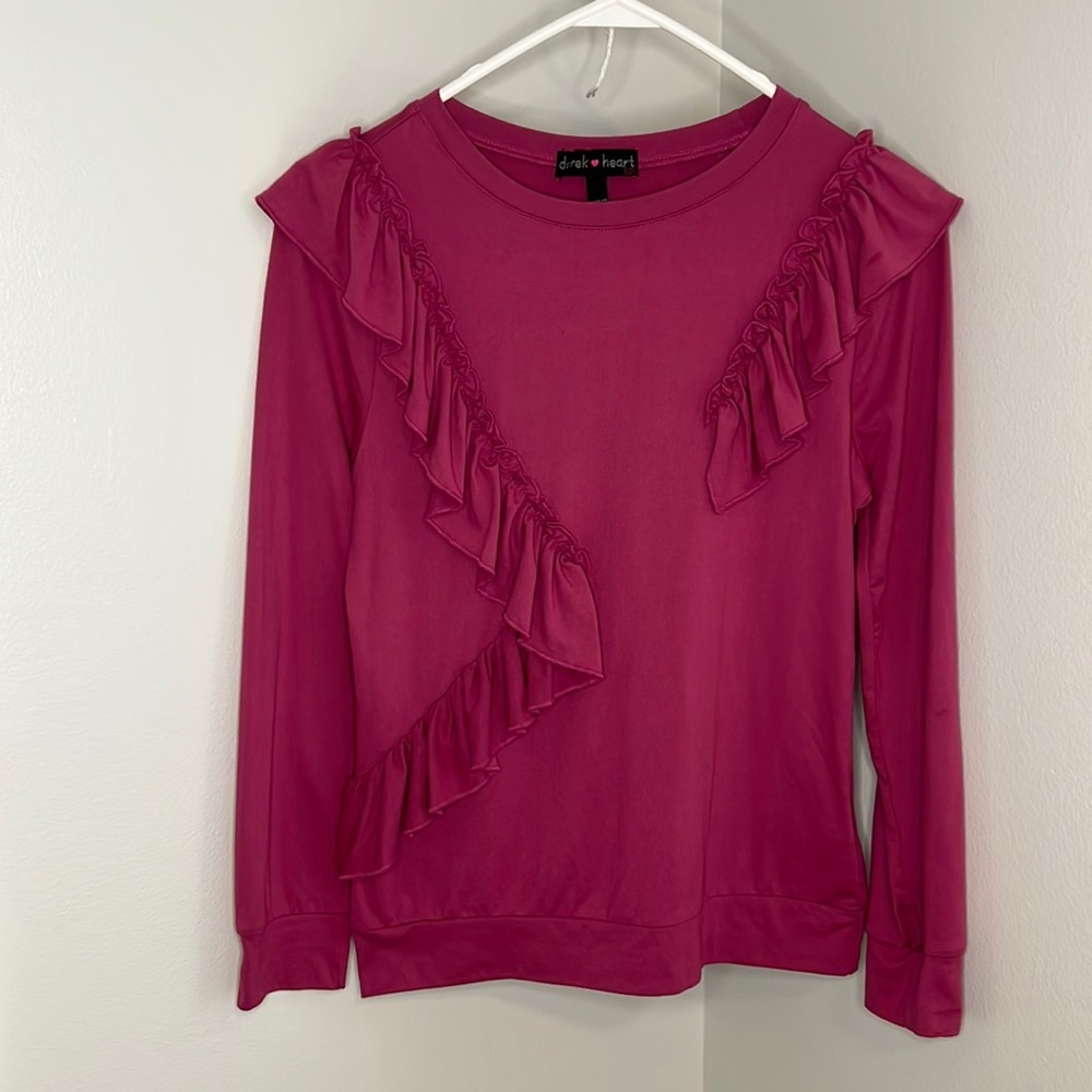 Kids medium (10-12) purple long sleeve shirt.